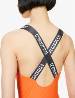 Exclusive Logo-print Stretch-recycled Polyamide Swimsuit -Closet By She R04168676 RED ALT04