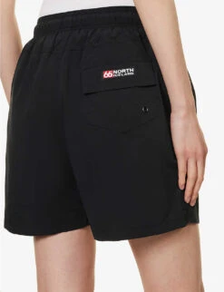 Exclusive Unisex Logo-patch Relaxed-fit Recycled-polyester Swim Shorts -Closet By She R04168679 BLACK ALT04