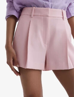 Reiss Marina Pleated Woven Shorts -Closet By She R04168931 PINK ALT02