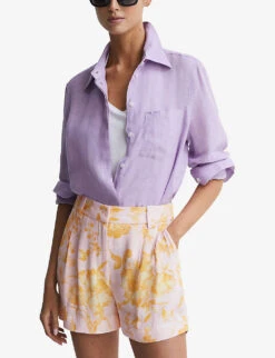 Reiss Bonnie High-rise Floral-print Woven Shorts -Closet By She R04168933 MULTI ALT02