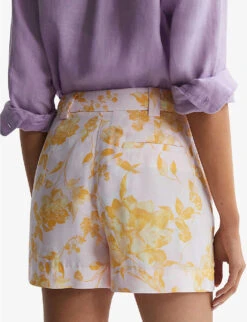 Reiss Bonnie High-rise Floral-print Woven Shorts -Closet By She R04168933 MULTI ALT03
