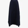 Reiss Jodie Pleated Asymmetric-hem Woven Midi Skirt -Closet By She R04169000 NAVY M