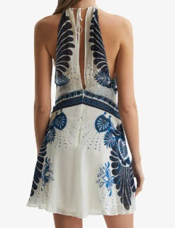 Reiss Brianna Floral-printed Woven Mini Dress -Closet By She R04169018 BLUE ALT03