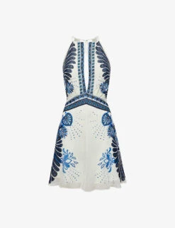 Reiss Brianna Floral-printed Woven Mini Dress