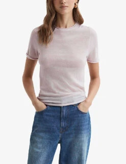 Reiss Alicia Round-neck Knitted Wool T-shirt -Closet By She R04169287 NEUTRAL ALT02