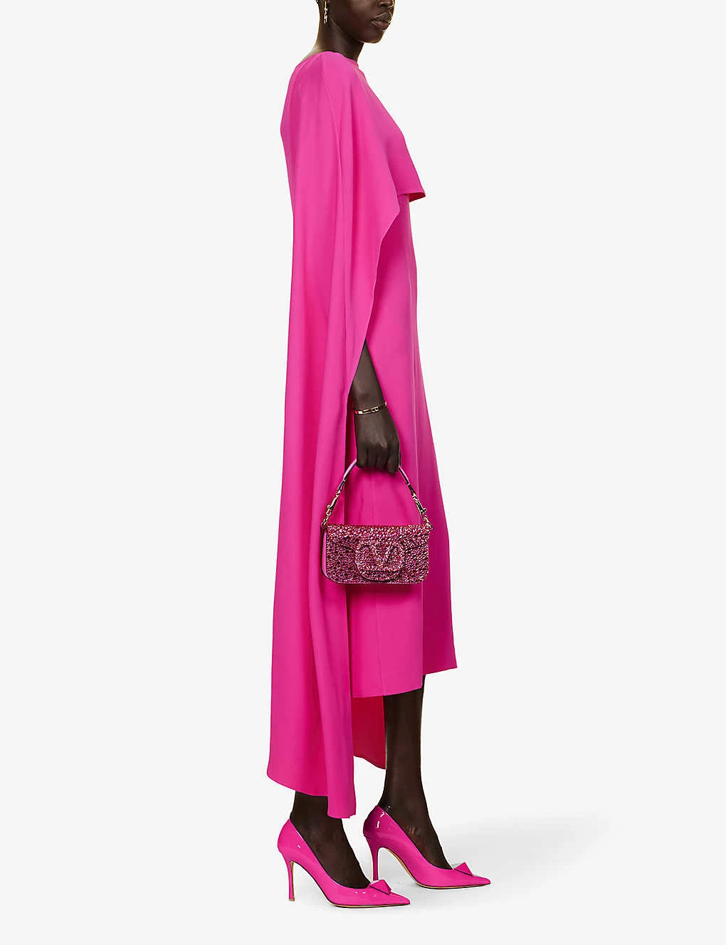 Valentino Silk Cape Midi Dress 4 Valentino Silk Cape Midi Dress - Image 2