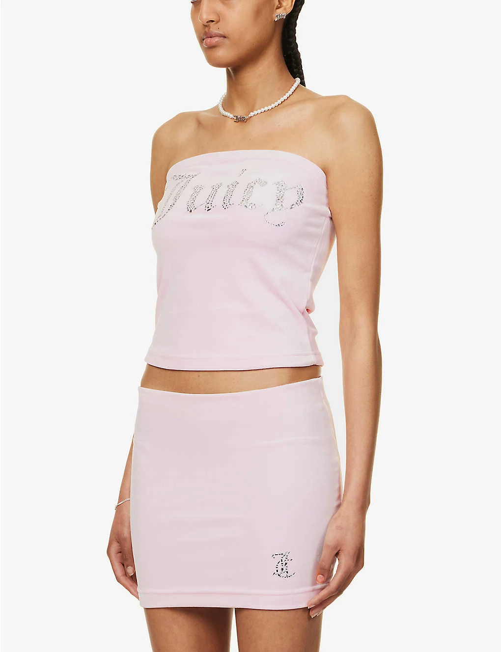 Juicy Couture Rhinestone-embellished Slim-fit Velour Mini Skirt 5 Juicy Couture Rhinestone-embellished Slim-fit Velour Mini Skirt - Image 3
