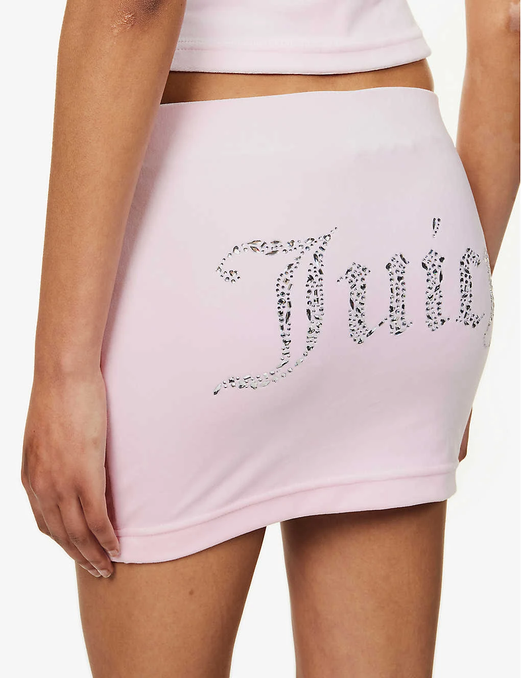 Juicy Couture Rhinestone-embellished Slim-fit Velour Mini Skirt 7 Juicy Couture Rhinestone-embellished Slim-fit Velour Mini Skirt - Image 5