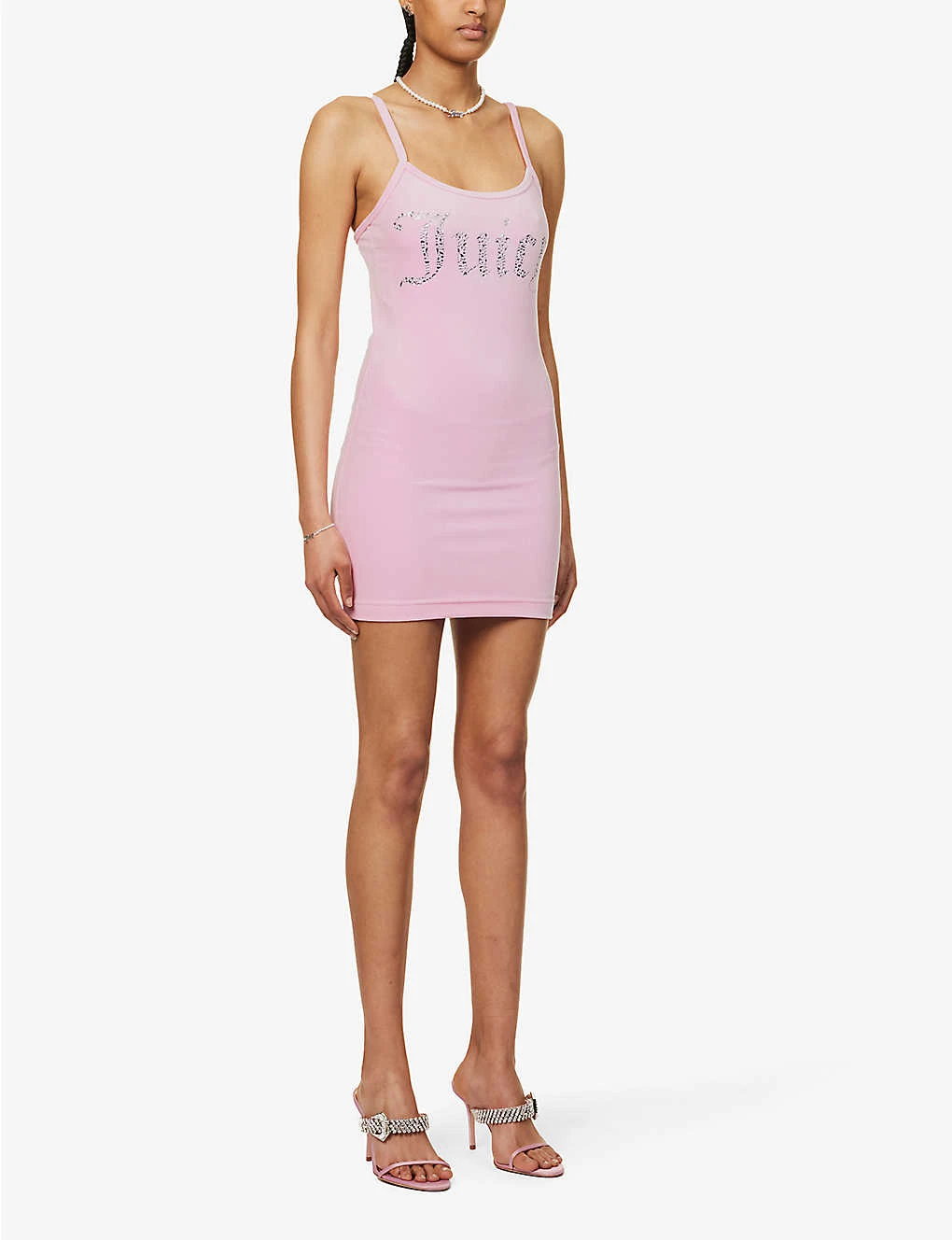 Juicy Couture Scoop-neck Brand-embellished Velour Mini Dress 5 Juicy Couture Scoop-neck Brand-embellished Velour Mini Dress - Image 3
