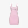 Juicy Couture Scoop-neck Brand-embellished Velour Mini Dress -Closet By She R04169946 BEGONIAPINK334 M