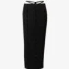 Button Mid-rise Cotton-blend Knitted Maxi Skirt -Closet By She R04170535 BLACK M