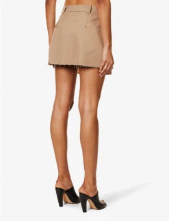 Adara Pleated Woven Mini Skirt -Closet By She R04171063 CAMEL ALT03