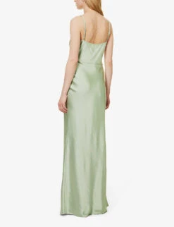Keisha Cowl-neck Satin Bridesmaid Dress -Closet By She R04171515 SAGE ALT03