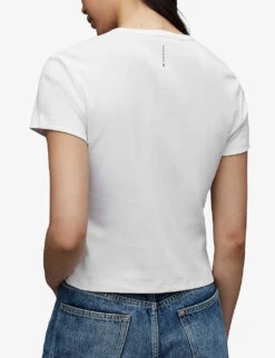 AllSaints Stevie Slim-fit Organic-cotton T-shirt 10 AllSaints Stevie Slim-fit Organic-cotton T-shirt -Closet By She R04172260 OPTICWHITE ALT03