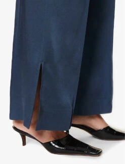 Jil Sander Split-hem Elasticated-waist Wide-leg Mid-rise Woven Trousers 11 Jil Sander Split-hem Elasticated-waist Wide-leg Mid-rise Woven Trousers -Closet By She R04173105 19 ALT04