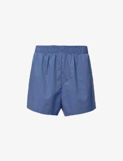 Avani Brand-embroidered Regular-fit Cotton-blend Shorts