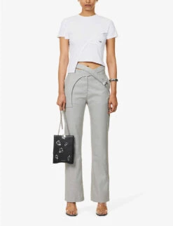 Deconstructed Asymmetric-hem Stretch-cotton Top -Closet By She R04174798 WHITE ALT01