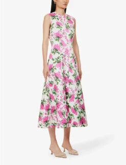 Mara Floral-print Woven Midi Dress 9 Mara Floral-print Woven Midi Dress -Closet By She R04174888 FORGETMENOTPINK ALT02