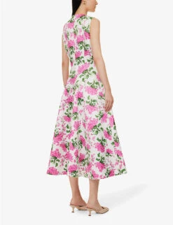 Mara Floral-print Woven Midi Dress 10 Mara Floral-print Woven Midi Dress -Closet By She R04174888 FORGETMENOTPINK ALT03