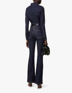 High-rise Flared-leg Regular-fit Cotton-blend Jeans 8 High-rise Flared-leg Regular-fit Cotton-blend Jeans -Closet By She R04179411 BLEUDENIM ALT01