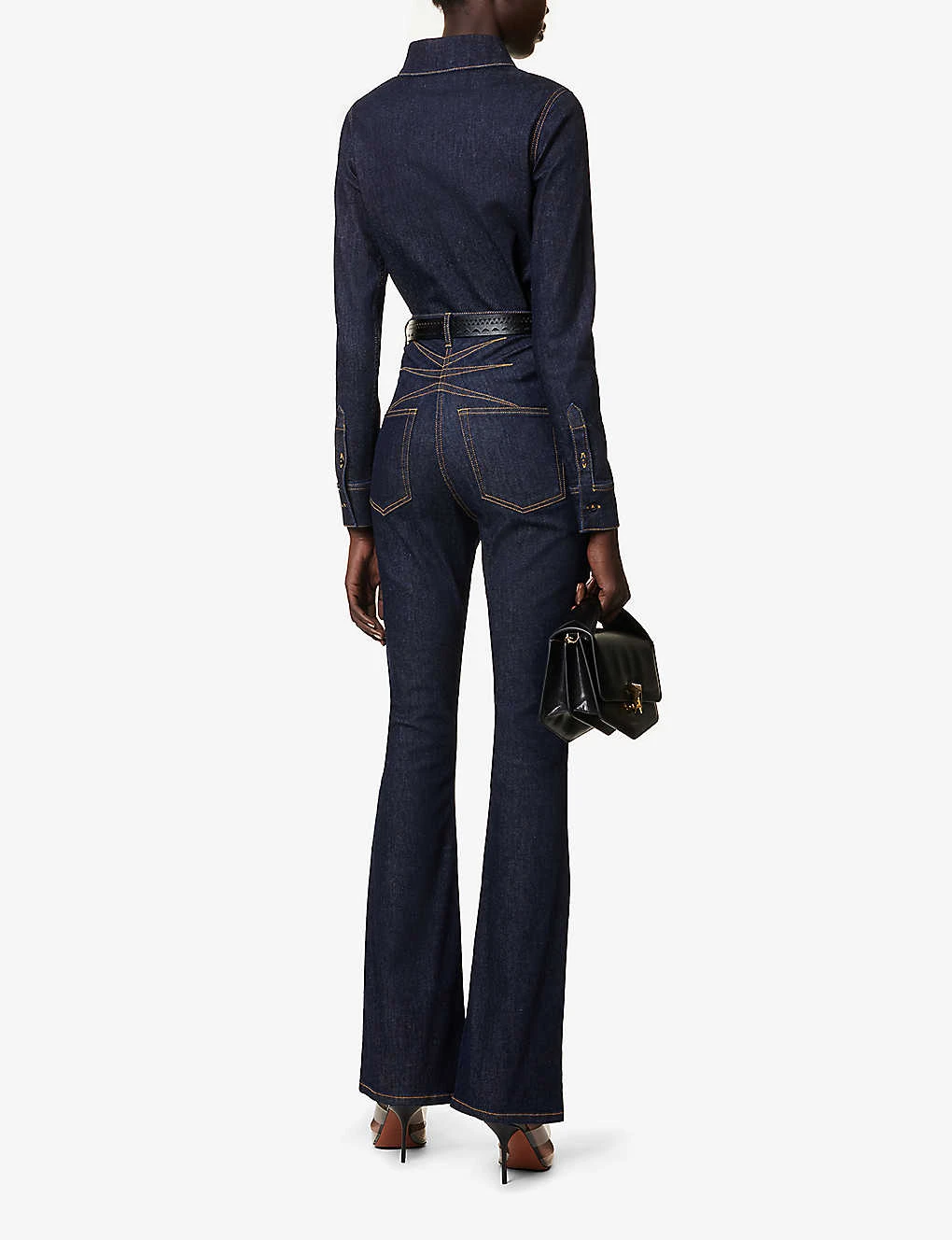 High-rise Flared-leg Regular-fit Cotton-blend Jeans 4 High-rise Flared-leg Regular-fit Cotton-blend Jeans - Image 2