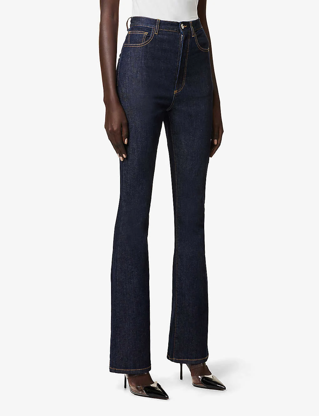 High-rise Flared-leg Regular-fit Cotton-blend Jeans 5 High-rise Flared-leg Regular-fit Cotton-blend Jeans - Image 3