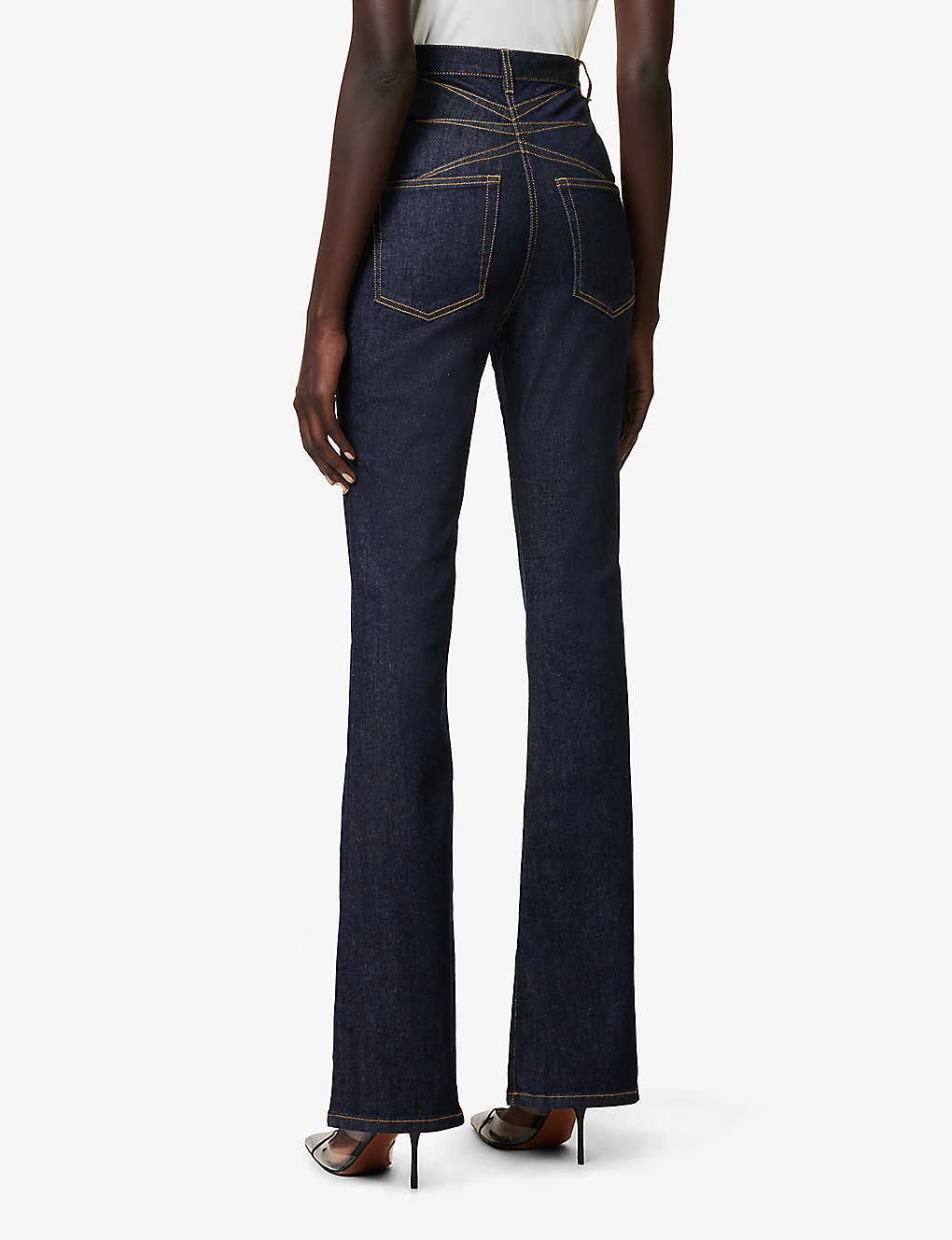 High-rise Flared-leg Regular-fit Cotton-blend Jeans 6 High-rise Flared-leg Regular-fit Cotton-blend Jeans - Image 4