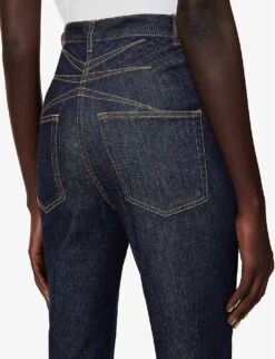High-rise Flared-leg Regular-fit Cotton-blend Jeans 11 High-rise Flared-leg Regular-fit Cotton-blend Jeans -Closet By She R04179411 BLEUDENIM ALT04