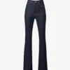 High-rise Flared-leg Regular-fit Cotton-blend Jeans -Closet By She R04179411 BLEUDENIM M