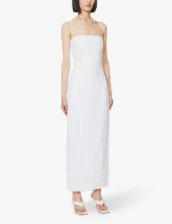 Frankie Slim-fit Linen Maxi -Closet By She R04179537 WHITE ALT02