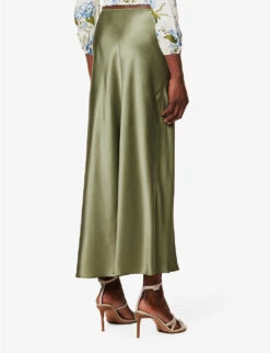 Layla Bias-cut Silk Maxi Skirt -Closet By She R04179539 ARTICHOKE ALT04