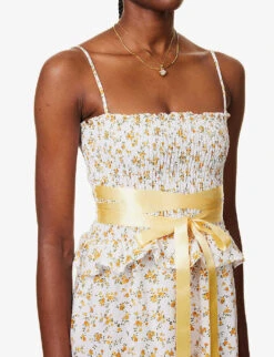 Miles Ruffle-trim Bow-embellished Linen Midi Dress -Closet By She R04179543 ADAGIO ALT04