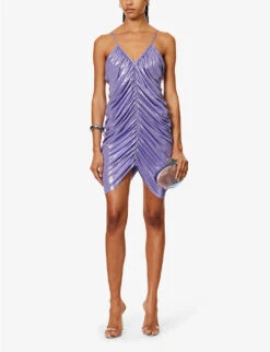 Norma Kamali Diana Ruched Stretch-woven Mini Dress -Closet By She R04179600 LILAC ALT01