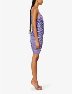 Norma Kamali Diana Ruched Stretch-woven Mini Dress -Closet By She R04179600 LILAC ALT02