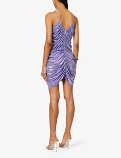 Norma Kamali Diana Ruched Stretch-woven Mini Dress -Closet By She R04179600 LILAC ALT03