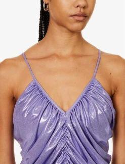 Norma Kamali Diana Ruched Stretch-woven Mini Dress -Closet By She R04179600 LILAC ALT04