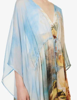 Roberto Cavalli Graphic-print V-neck Silk Maxi Dress -Closet By She R04179643 MULTICOLOUR ALT04