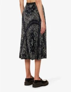 Sacai Pleated Paisley-print Woven Midi Skirt 10 Sacai Pleated Paisley-print Woven Midi Skirt -Closet By She R04180387 NAVY ALT03