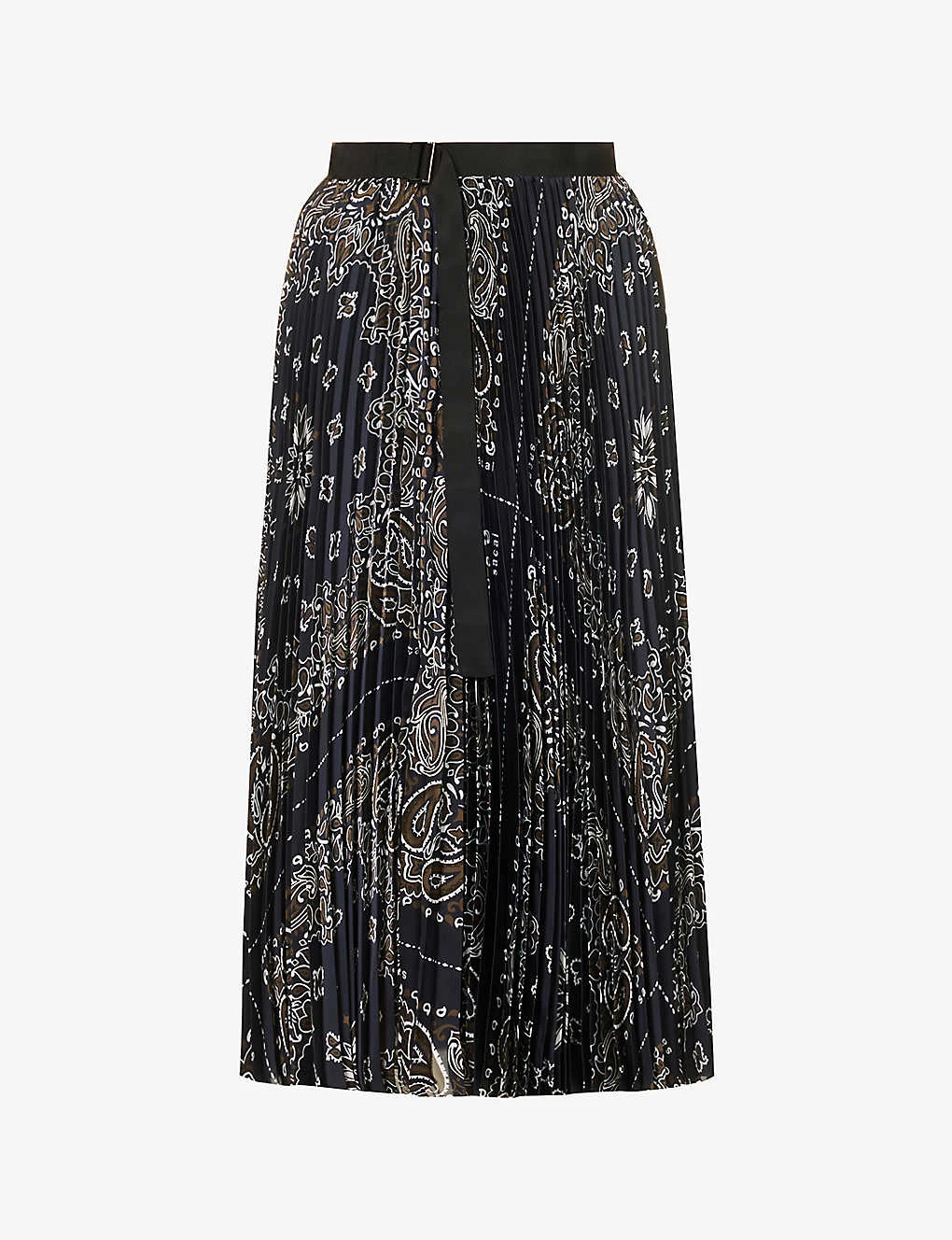 Sacai Pleated Paisley-print Woven Midi Skirt 3 Sacai Pleated Paisley-print Woven Midi Skirt