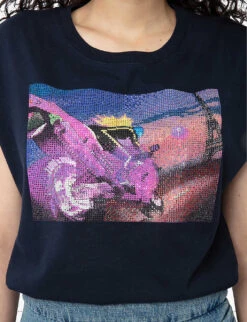 Zadig & Voltaire Cecilia Moon Graphic-print Cotton T-shirt -Closet By She R04180441 ENCRE ALT04