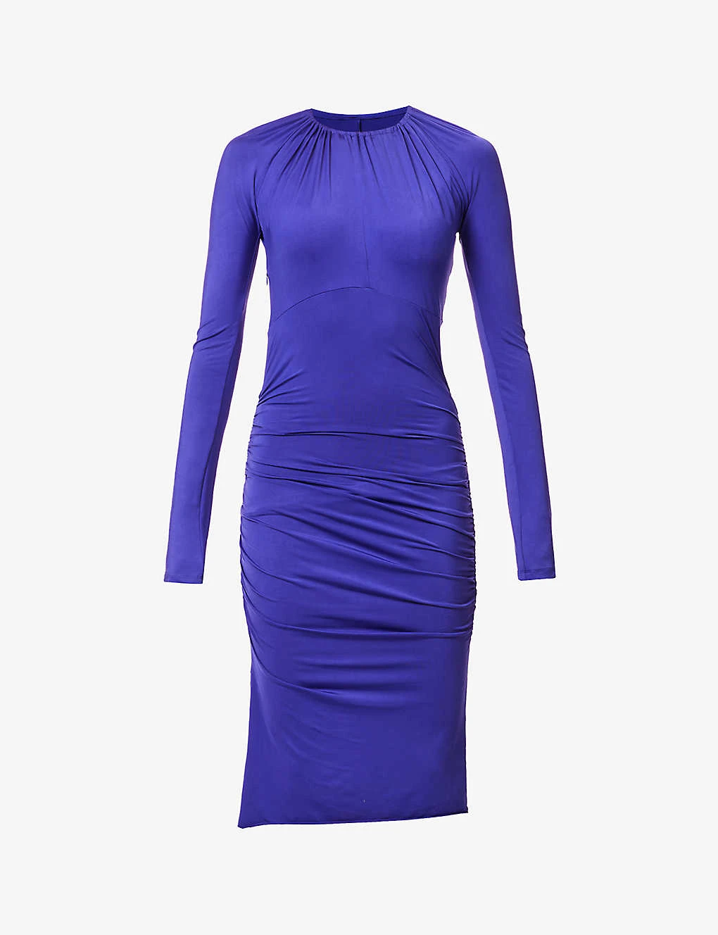Victoria Beckham Slim-fit Ruched-sides Stretch-woven Midi Dress 3 Victoria Beckham Slim-fit Ruched-sides Stretch-woven Midi Dress