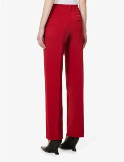 Victoria Beckham Utility Straight-leg Mid-rise Woven Trousers -Closet By She R04180547 POPPYRED ALT03