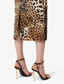 Roberto Cavalli Leopard-print High-rise Satin Midi Skirt -Closet By She R04180668 MULTICOLOUR ALT04