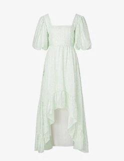 By Malina Amina Puff-sleeve Woven Maxi Dress