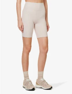 365 Second Skin High-rise Fitted Stretch Recycled-polyamide Shorts -Closet By She R04180891 STONE ALT02