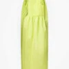 Clio Scoop-neck Woven Maxi Dress -Closet By She R04181115 GREENNEON M