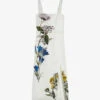 Ted Baker Jasmmie Square-neck Floral-print Woven Midi Dress -Closet By She R04181225 WHITE M