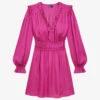 THE KOOPLES Ruffle-neck Gathered-waist Woven Mini Dress