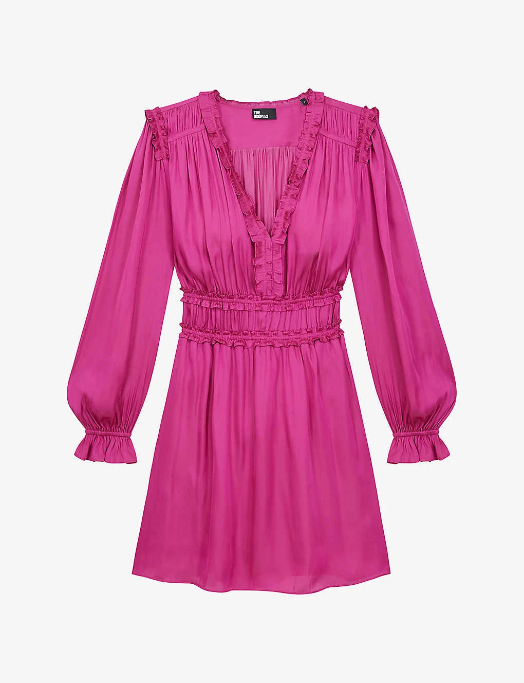 THE KOOPLES Ruffle-neck Gathered-waist Woven Mini Dress 3 THE KOOPLES Ruffle-neck Gathered-waist Woven Mini Dress