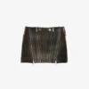 Dion Lee Biker Mid-rise Leather Mini Skirt -Closet By She R04181840 BURNISHEDBLACK M
